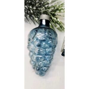 Vintage Unsilvered Blue Grapes Cluster Tree Glass Christmas Tree Ornament